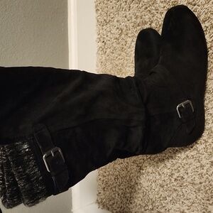 Women's Black Suede Boots 7